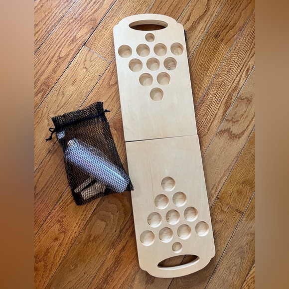 Refinery and Co. Wooden Beer Pong Game Luxury Foldable Tabletop Size Boardgame - Picture 3 of 5